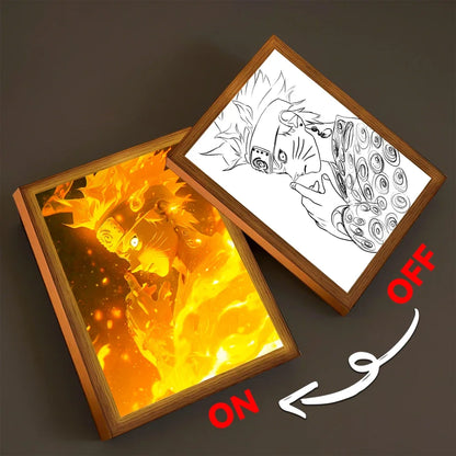 Naruto Anime Light Painting Photo Frame LED Night Light