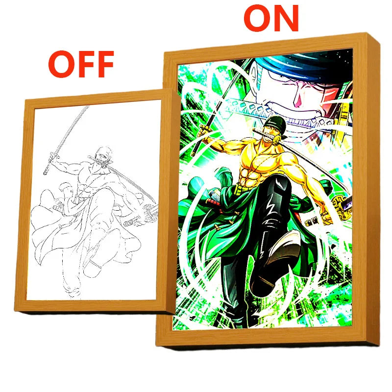 One Piece Anime Light Painting Photo Frame LED Night Light