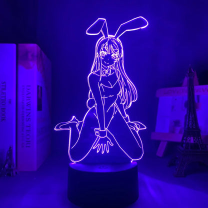 Bunny Girl Senpai Anime 3D LED Night Light