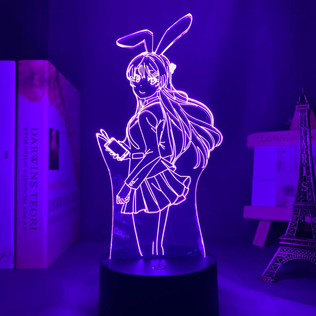 Bunny Girl Senpai Anime 3D LED Night Light