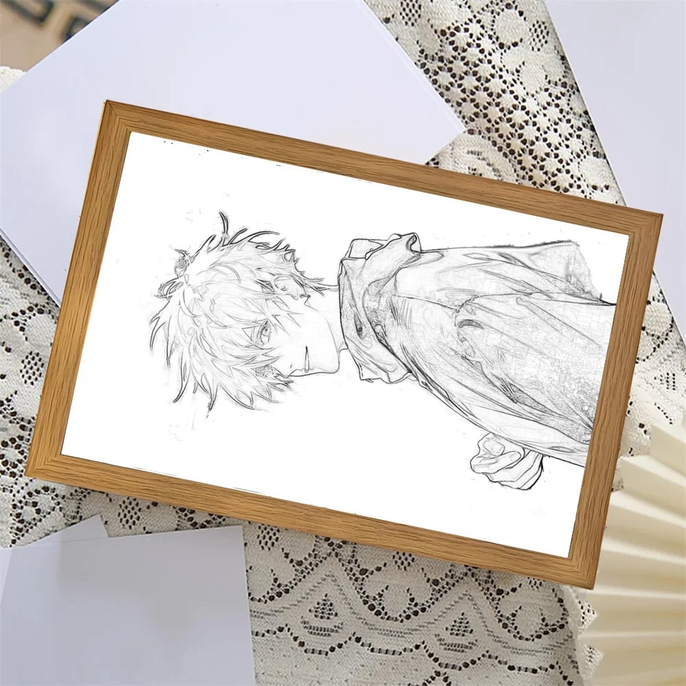 Jujutsu Kaisen Anime LED Light Painting Photo Frame – Gojo Moon Lamp Display