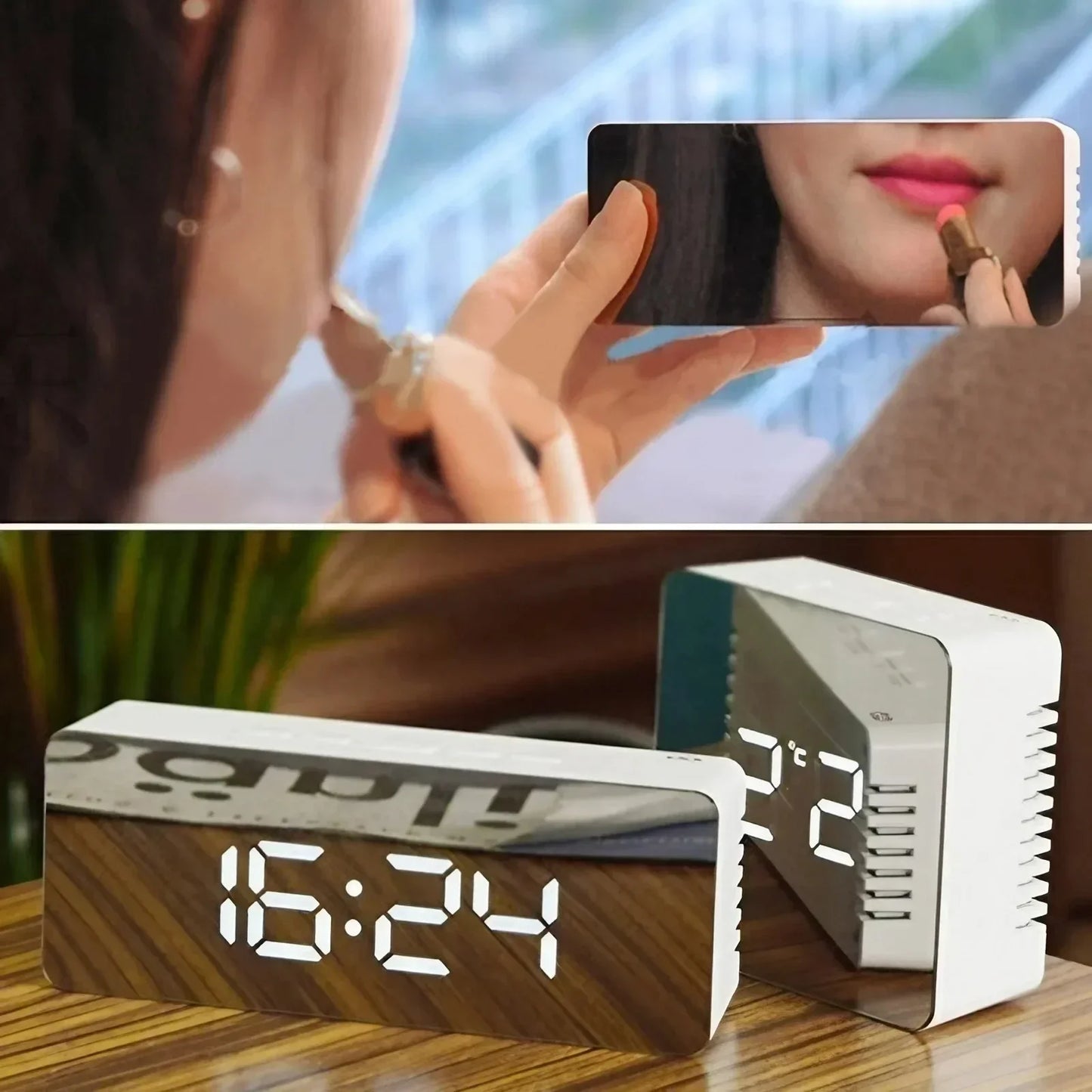 LED Digital Alarm Clock with Temperature Display