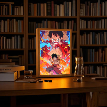 One Piece Anime LED Light Painting Photo Frame