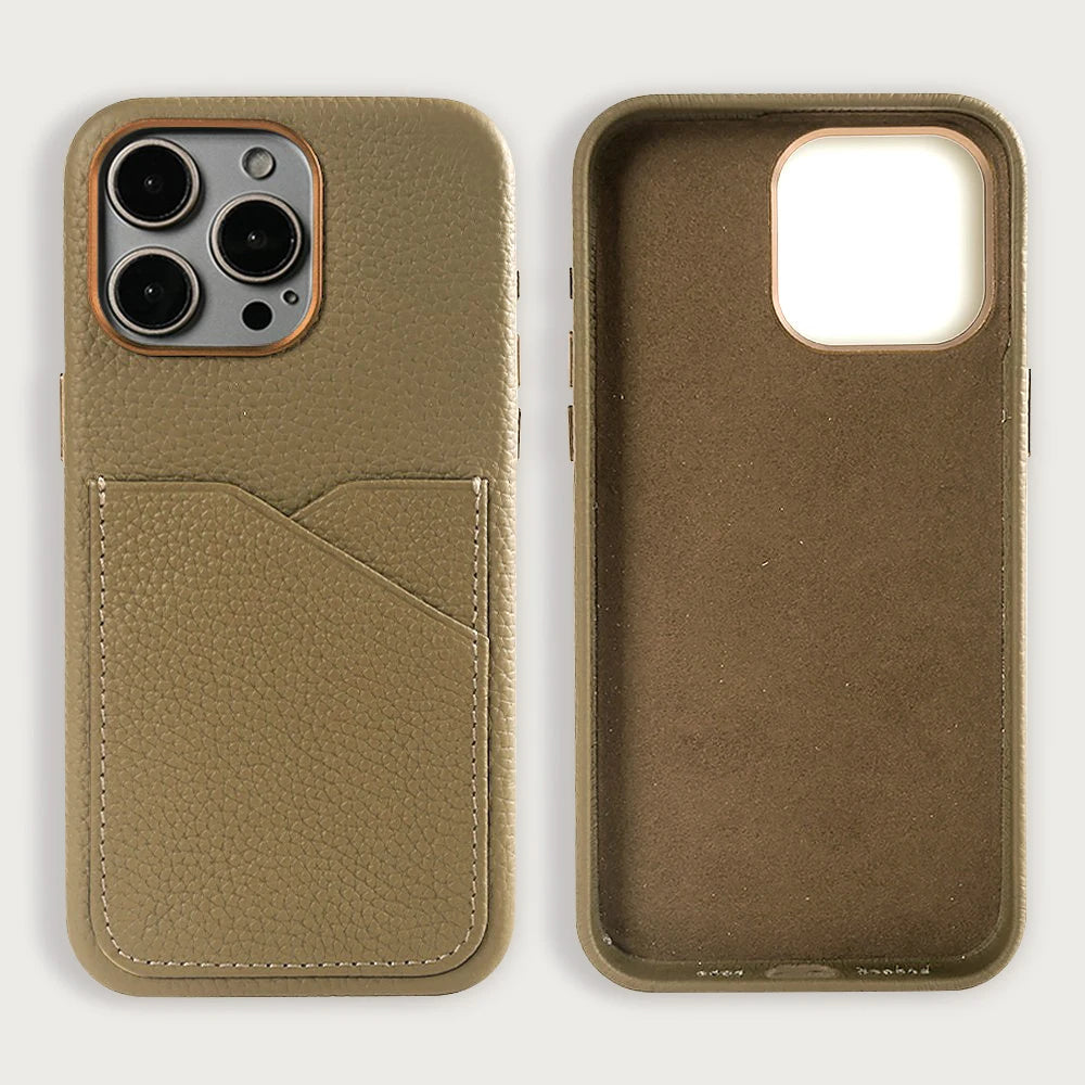 Genuine Leather iPhone Case with Card Holder Slot