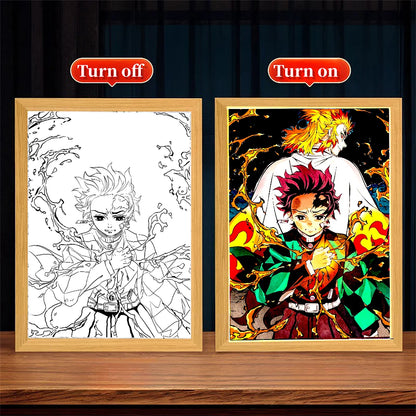 Demon Slayer Anime LED Light Painting Photo Frame