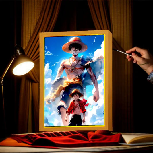 One Piece Anime Light Painting Photo Frame LED Night Light