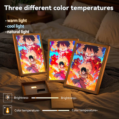 One Piece Anime LED Light Painting Photo Frame