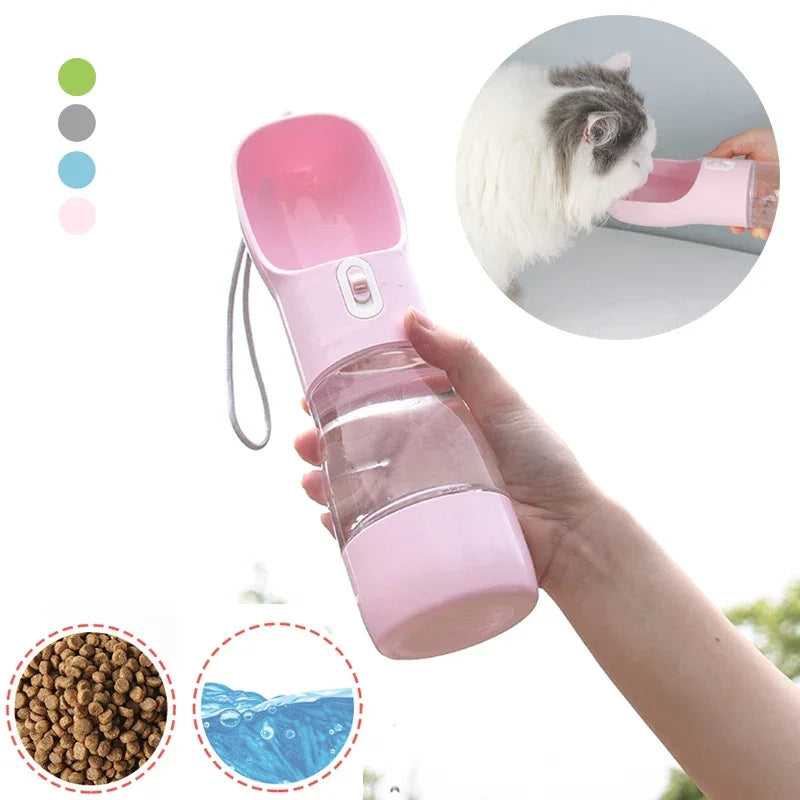 Portable Dog Water Bottle & Food Feeder