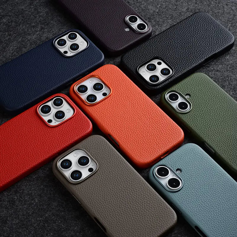 Magnetic Genuine Leather Phone Case