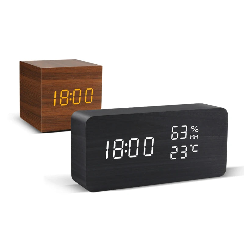 LED Digital Alarm Clock with Temperature Display