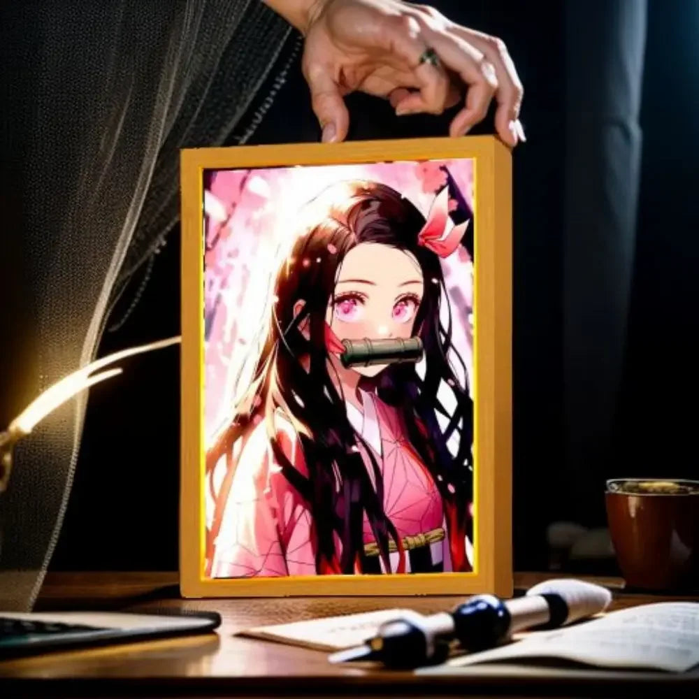Demon Slayer Anime LED Light Painting Photo Frame