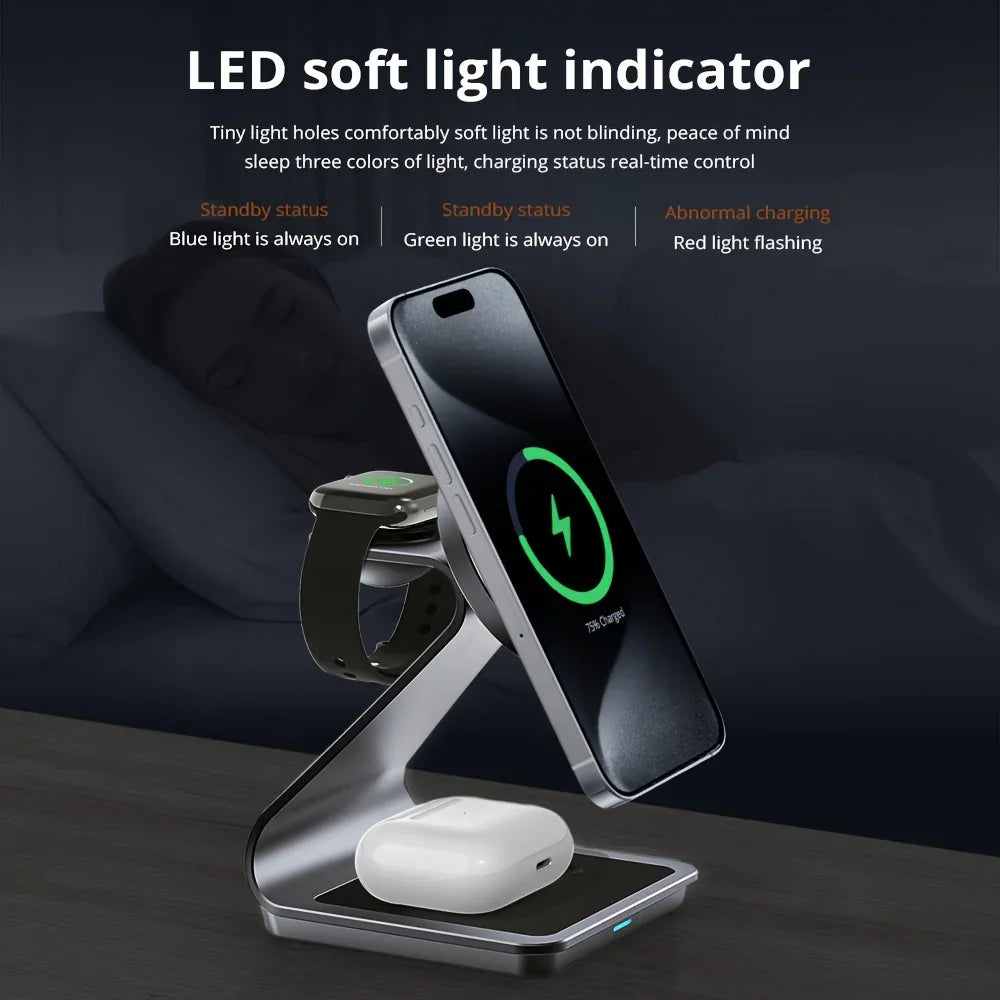 3-in-1 Magnetic Wireless Charger Station - Vélanoworld