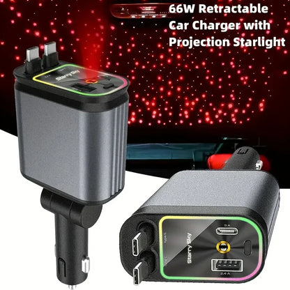 Retractable Travel USB Car Charger