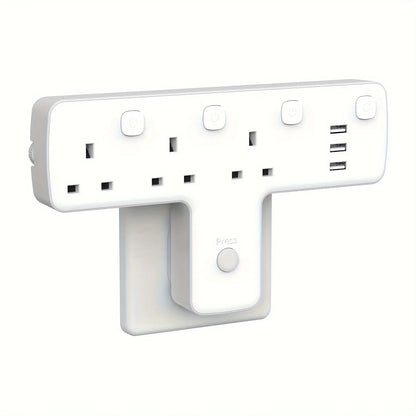 3 Way Plug Adapter with USB Ports