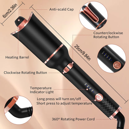 Automatic Ceramic Rotating Hair Curler – Professional Fast-Heating Air Spin Curling Wand