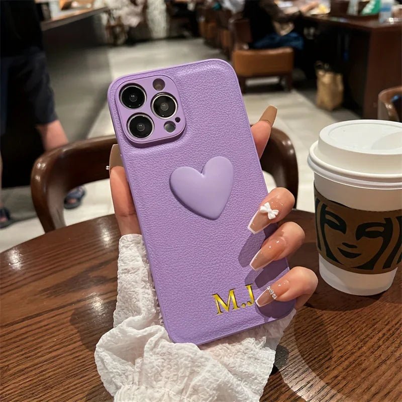 Custom Personalised Heart Phone Case - Vélanoworld