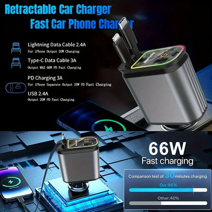 Retractable Travel USB Car Charger
