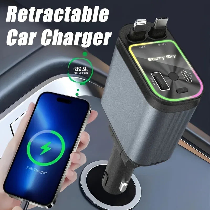 Retractable Travel USB Car Charger